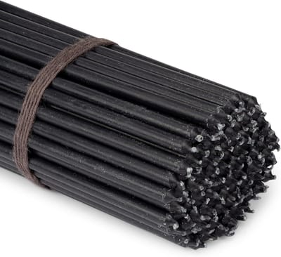 100 Zwarte Stearicine Kaarsen 24 cm - Dikke Stearicine Kaarsen voor Rituelen en Decoratie
