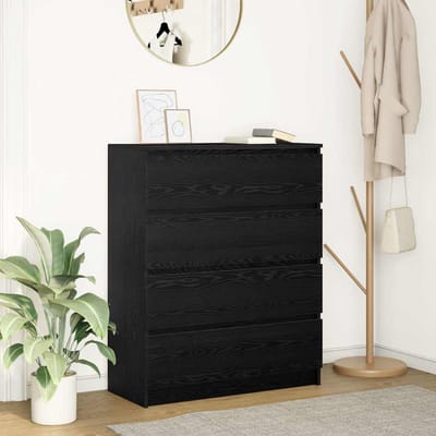 vidaXL - Dressoir - 80x35x99 - cm - spaanplaat - zwart - eikenkleurig