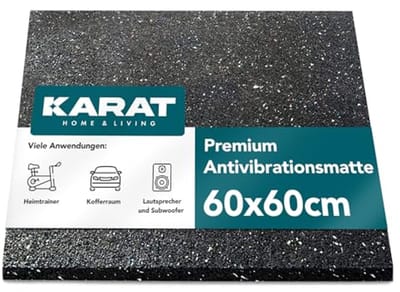 Anti-vibratie mat 60 x 60 cm - 2 cm dik - Geluidsisolatie - Rubber pad voor wasmachine, droger en fitnessapparatuur