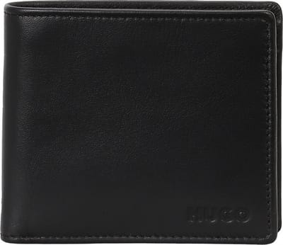 HUGO Leren Portemonnee Subway Wallet Black Zwart