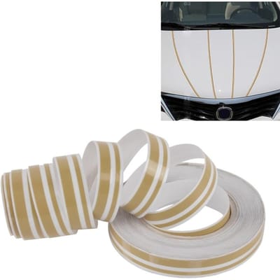 12 mm x 9,8 m zelfklevende decoratieve streeptape voor auto's goud