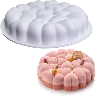 Siliconen bakvormen voor cake, 20 cm, ronde siliconen cakevorm, antiaanbaklaag, bakvorm voor brood, cake, pannenkoeken