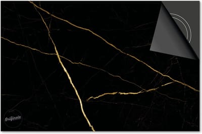 Inductie beschermer 60x60 - afdekplaat inductie mat - Dietrix Kookplaat beschermer - Exclusief - Marmer - Marmer - Zwart Goud lijnen
