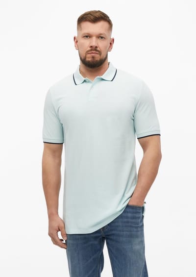 s.Oliver - male - Piqué poloshirt met contrasterende details