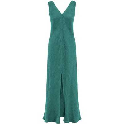 V-hals Jurk met Splitzoom Dames Haris Cotton Essentials