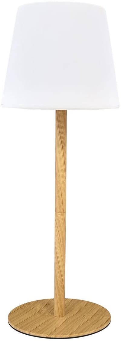 Home deco factory Oplaadbare LED tafellamp - houteffect - 40 cm - buiten en binnen - USB oplaadbaar