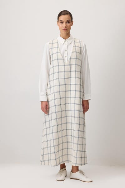 Touché Privé - V-hals tweed overgooier - Ecru - Dames
