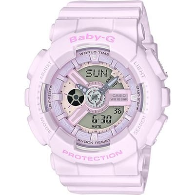 Casio Baby-G Dames Hars 100M Waterbestendig Analoog Schokbestendig Kwarts Horloge BA-110-4A2 rood