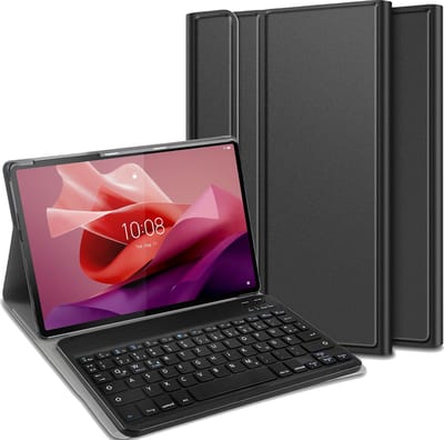 Just in Case tablet Hoes met Toetsenbord geschikt voor Lenovo Tab P12 - QWERTZ Bluetooth Keyboard Case - Zwart