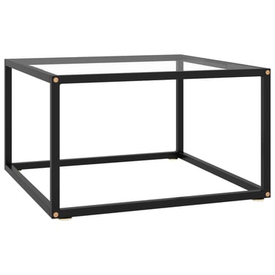 vidaXL - Salontafel - met - gehard - glas - 60x60x35 - cm - zwart