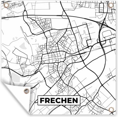 Tuin poster Plattegrond - Frechen - Stadskaart - Kaart - 200x200 cm - Tuindoek