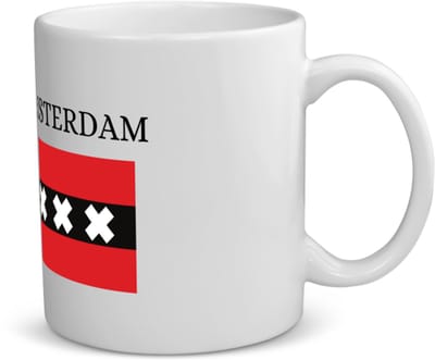 Akyol - amsterdam koffiemok - theemok - Amsterdam - amsterdammers - amsterdam liefhebbers - vlag xxx - hoofdstad nederland - 350 ML inhoud