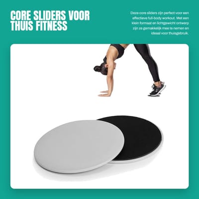 Dailygoods- Oefenglijschijven 2 Stuks - Fitness/Trainingsapparatuur - Kernversterking - Lichtgewicht - Geschikt voor Hout/Tapijt/Tegels - ABS Materiaal - Glijdende Schijven