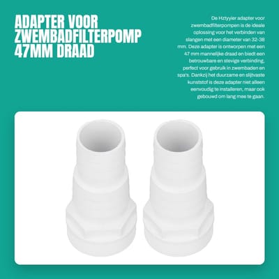 Dailygoods - Adapter voor Zwembadfilterpomp - 47mm Draad en 32-38mm Slangconnector - Betrouwbare Verbinding - Duurzaam en Weerbestendig - Essentieel T...