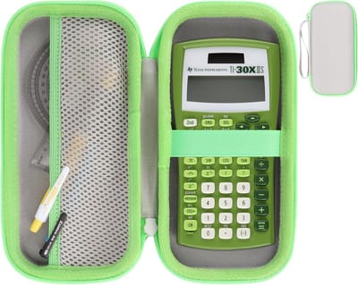 Duurzame Hard Case voor Wetenschappelijke Rekenmachines zoals TI-30XS, TI-30X Pro en TI-36X PRO - Bescherming en Stijl in Wit en Appelgroen
