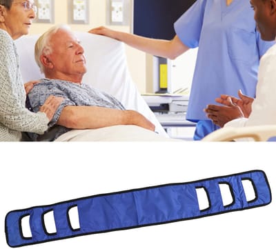 Senioren Bed Transfer Sling Lift Assist Voor Ouderen Transferriem PatiÃ«ntlift Arbeidsbesparende Verbrede Ademende Ouderenlift Draairiem(Blauw)