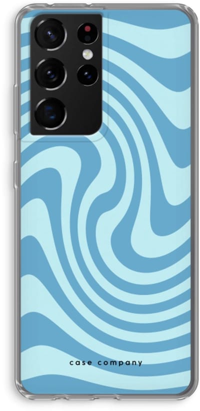Case Company® - Hoesje geschikt voor Samsung Galaxy S21 Ultra hoesje - Swirl Blauw - Soft Cover Telefoonhoesje - Bescherming aan alle Kanten en Schermrand