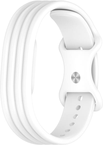 Stravo Zacht Siliconen Sport Bandje – Geschikt voor Fitbit Air – Comfortabele Horlogeband met Pin-and-Tuck Sluiting – Wit