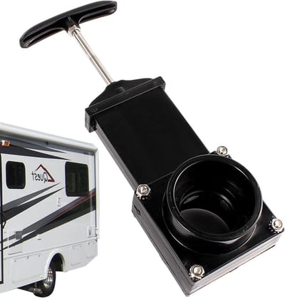 RV Afvoer - Afvalklep Camper - Afvalwater Afvoeren - Sterk ABS Materiaal - 50mm Diameter - Zwart
