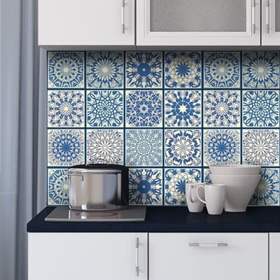 Zelfklevende tegelmuurstickers voor keuken en badkamer - 24 tegelstickers - 24 stickers 10x10cm