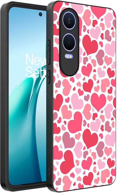 Smartphonica Telefoonhoesje Geschikt voor OnePlus Nord CE 4 Lite met Hartjes Print - Hearts Design TPU Backcover Case - Kinder Hoesje met Hartjes Design geschikt voor OnePlus Nord CE 4 Lite
