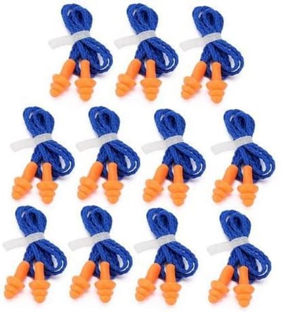 Herbruikbare oranje Oordoppen met koord - gehoorbescherming - Oranje 10x stuks / 25db  ®
