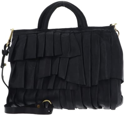 CATERINA LUCCHI Leren handtas schoudertas Sorrento Adele Shopping Bag Nero zwart