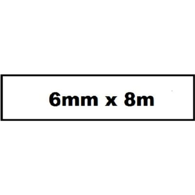 Labeltape Quantore TZE-211 6 mm  x  8 m wit/zwart