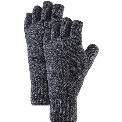 Heat Holders - Vingerloze herenhandschoenen thermisch fleecevoering 2 paar