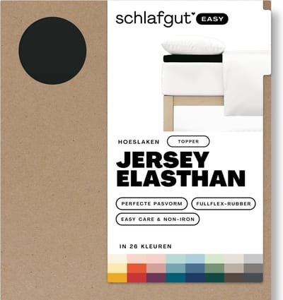 Schlafgut EASY Jersey Elasthan Topper Hoeslaken S - 90x190 - 100x220 799 Off-Black