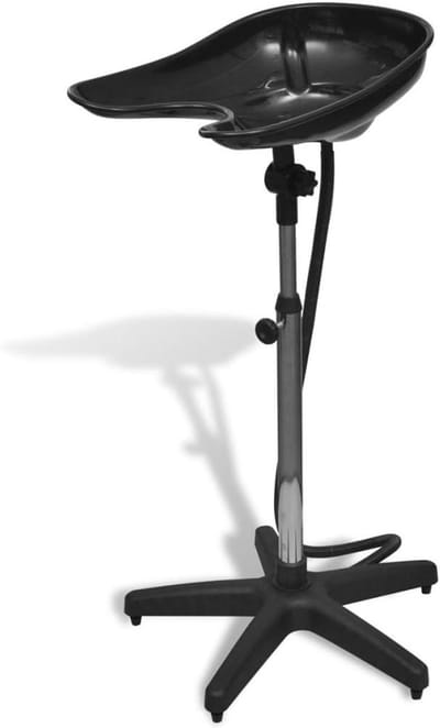 Haarwasbak Kapsalon - Mobiele Wastafel Hoofden - Haar Wassen - Verstelbare Hoogte Hoek - 92-102 cm - Zwart