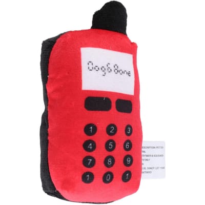 Pluche Mobiele Telefoon Huisdier Honden Katten Bijtring Doorkomende Tandjes Geluid Makend Interactief Kauwspeelgoed Red red