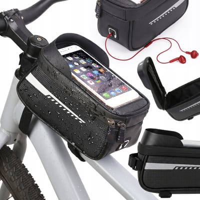 Waterdichte fietstas met telefoonhouder Touchscreen fietshandvatframe-etui met extra opbergruimte Kabelgat voor MTB Road City Trekking Commute Touring GPS-navigatie Universele klittenbandbevestiging
