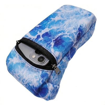 Frisblauw sport armband telefoon hoesje dames heren – arm band telefoon hoes hardloop armband met rits vak – elastische sport armband met opbergvak voor smartphone geschikt voor hardlopen fitness wandelen fietsen