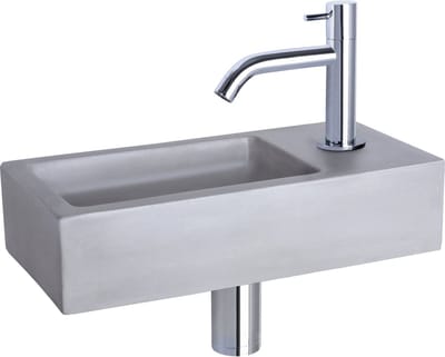 DIFFERNZ RAVO FONTEINSET BETON LICHT GRIJS GEBOGEN CHROOM