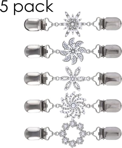 Vestsluiting -5 pack - 5 Vestsluiting - 5 designs - Paarl / rhinestone vestclip dames -sjaalspeld - vestclip - true diamonds - vestsluiting vestclip -vestsluiting dames - vestspeld - vestklem