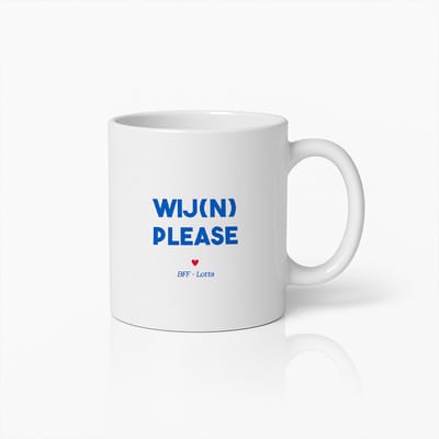 Wijn Please Mok 330ml – Grappige Wijnliefhebber Koffiebeker – Perfect Cadeau voor Vrienden, BFF’s & Wijnfans