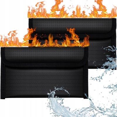 2x Brandloze brand- en waterdichte documentencontainers