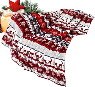 Kerst Dekentje - Warme Flanel - Feestelijke Decoratie - Zacht Duurzaam Comfort - 100x70cm - Sneeuwvlok