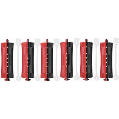 6 stuks Haarrollers Golf Hitte Perm Stang Haarclip Krulspelden Kappersgereedschap met Elastiek #1