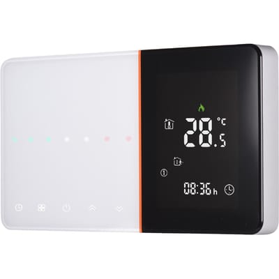 Thermostat programmable 95-240 V, 5+1+1, écran tactile LCD à six périodes avec rétroéclairage pour le chauffage de l'eau Non Wi-Fi Type black