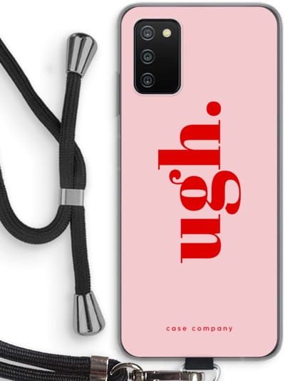 Case Company® - Hoesje met koord geschikt voor Samsung Galaxy A03S hoesje met Koord - Ugh - Telefoonhoesje met Zwart Koord - Bescherming aan alle Kanten en Over de Schermrand