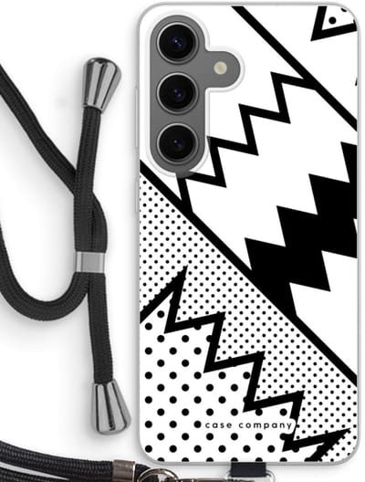 Case Company® - Hoesje met koord geschikt voor Samsung Galaxy S24 hoesje met Koord - Pop Art #5 - Telefoonhoesje met Zwart Koord - Bescherming aan alle Kanten en Over de Schermrand