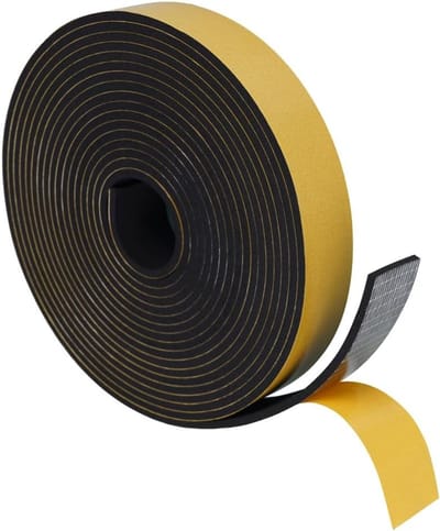 Zelfklevende Foam Tape voor Deuren en Ramen, 25 mm x 3 mm, 10 m, Geluidsisolatie, Rubber Dichtstrip, Bescherming tegen Luchtlekken