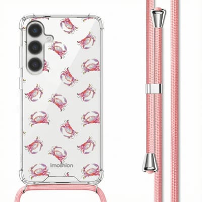 imoshion Hoesje - Geschikt voor Samsung Galaxy S24 - Design Hoesje met Koord - Crab Watercolor