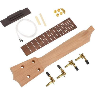 Maak Je Eigen Ukulele Kit Gitaarhals Snaarknop Brug Houten 21in Onbewerkte Ukulele Onderdelen beige