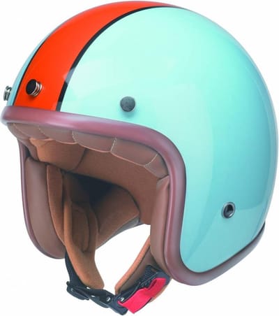 Redbike RB-764 retro jethelm blauw-oranje - maat XXL