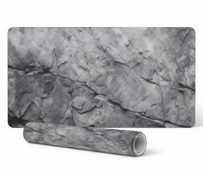 Vinyl bureauonderlegger met stijlvolle rotsprint, 100x50 cm