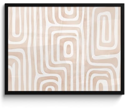 Poster in lijst - Fotolijst 70x50 cm - Posters - Decoratief - Labyrint - Beige - Posterlijst zwart - Decoratie - Wanddecoratie woonkamer - Muurdecoratie slaapkamer
