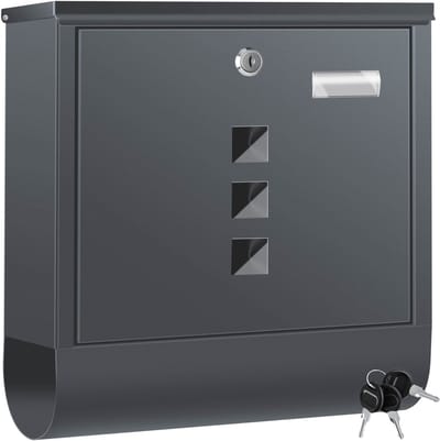 KESSER® Brievenbus RVS Wandbrievenbus met Krantenvak & Slot inclsuief Montagemateriaal